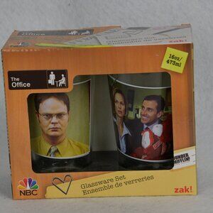 Zak! The Office Glassware Set 16oz Valentine's Day  Set of 2 NEW